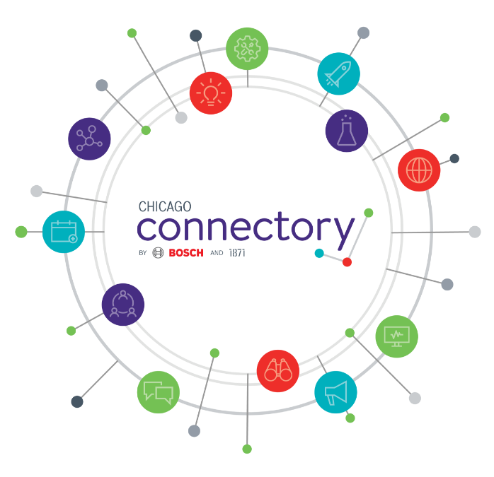 Connectory logo with featured icons.